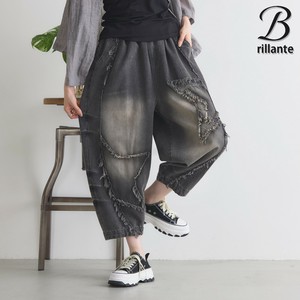 アンティークダメージデニムパンツ 　ナチュラルモード 新作2025ss春夏　BRILLANTE東京（196633）
