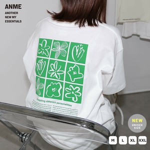 ロゴ フラワー イラスト プリント 半袖 Tシャツ