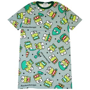T-shirt Patterned Ladies fashion T-Shirt Kerokerokeroppi Sanrio Characters Short Sleeve
