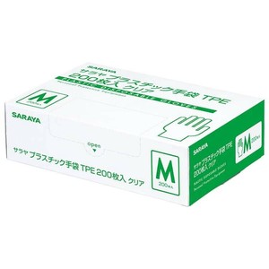 サラヤ プラスチック手袋TPE 200枚 クリアM 50976