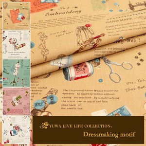 有輪商店 YUWA シャーティング "Dressmaking motif" [A:Beige] / 生地 布 / 全5色 / 829943
