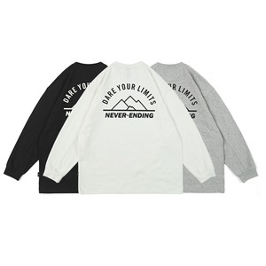 PL760 320 グラム山系プリントロングスリーブ T シャツ　黒色、白色、灰色　M-XXL　PL760