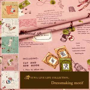 有輪商店 YUWA シャーティング "Dressmaking motif" [D:Pink] / 生地 布 / 全5色 / 829943
