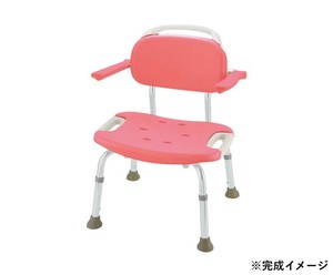 やわらかシャワーチェア 肘掛付ワイド 49351 ピンク 204597 S0192