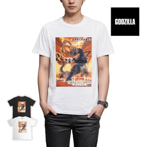 ゴジラ ポスタープリント Tシャツ 大怪獣総攻撃 モスラ 半袖 黒 白 ブラック ホワイト キャラクター