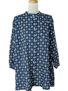 Button Shirt/Blouse Indian Cotton Stand-up Collar Cotton Voile Print