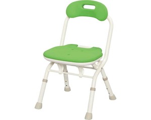 安寿 折りたたみシャワーベンチ FC 背付タイプ 536-061 グリーン 337218 S0795
