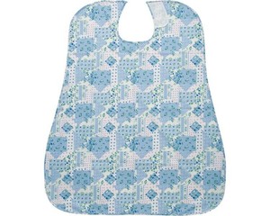 介援隊 食事用エプロン CX-01002 パッチワークブルー 393622 E1569