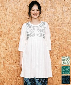 【SDギャザリング】ペイズリー柄ラクノウ風刺繍ラフ・ワンピース 25S459【3月頃入荷予定】