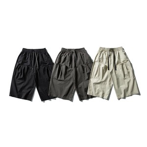 P21204メンズ ワイド ボトムズ  カジュアル 2025新作春夏 ハーフパンツ 五分 ポケット ゆるい