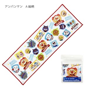 【スーパークールタオル】それいけ！アンパンマン　A総柄　スナップボタン付き　約20×60cm