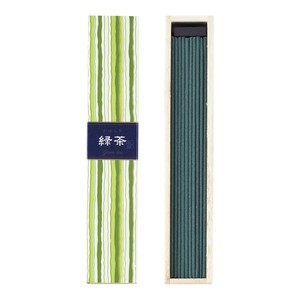 日本香堂 かゆらぎ 緑茶 スティック40本入 香立付 38453