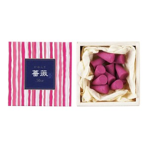 日本香堂 かゆらぎ 薔薇 コーン12個入 香立付 38455