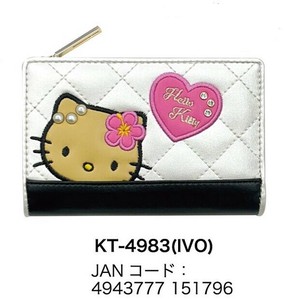 【5月下旬入荷予定】サンリオ　LF深札入れ　財布　ワッペンキティ　ハローキティ　IVO