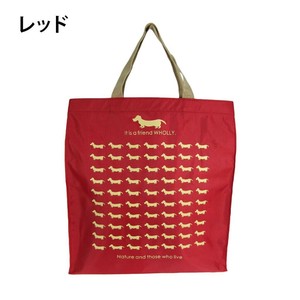 優美社　3L13-01　WHOLLY (ウォーリー) プリント角型手提げ大  レッド