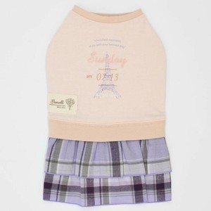 (ペット) Gemelli COOL&オーガニックチェック裾フリルワンピ ピンク M LGW349