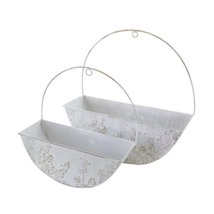 【予約販売】ｳﾞｨﾝﾃｰｼﾞ 壁掛け半円POT(WH)