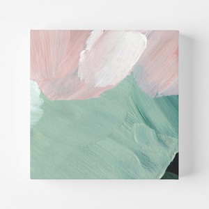 正方形キャンバスパネル 【 Spring Abstract 3 】北欧　インテリア アートパネル 抽象画　春色