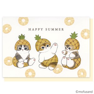 夏・夏柄mofusandグリーティングカード　パイナップル　GC-108s【海外販売不可商品】
