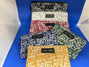 カラフル ポーチ 「LADY TOKYO」「東京」タグ付  綿＋PVCラミネート加工 インバウンド用のお土産としても。