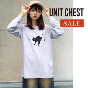 【SALE】OIF designer eggs コラボ ロンT 猫猫 T-shirt ユニセックス/UNIT CHEST