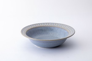 ≪メーカー取寄≫レース 中鉢 グレー［日本製 美濃焼 食器 ］