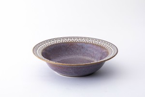 ≪メーカー取寄≫レース 中鉢 ブラウン［日本製 美濃焼 食器 ］