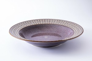 ≪メーカー取寄≫レース 大クープ ブラウン［日本製 美濃焼 食器 ］