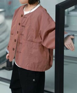 【aimoha KIDS】ノーカラーカジュアルジャケット キッズ 子供 アウター 上着