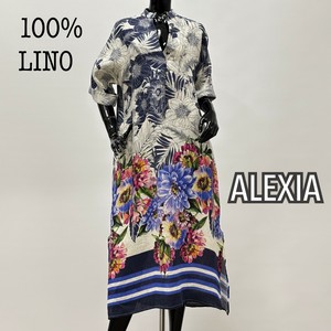 洋装/连衣裙 Design 开叉 锁眼领 花卉图案