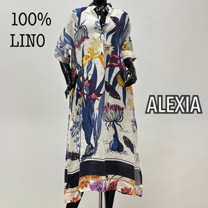 洋装/连衣裙 Design 花 开叉 锁眼领