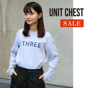 【GWセール】オリジナルロゴ ロンT THREE T-shirt ユニセックス/UNIT CHEST