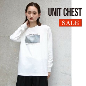 【SALE】オリジナルニュアンスロゴ ロンT T-shirt ユニセックス/UNIT CHEST