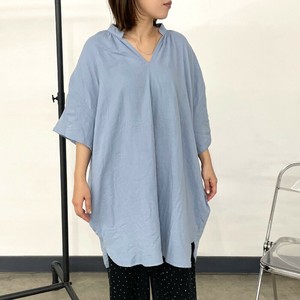 即納【2025新作】【ご好評の為再入荷】ガーゼスキッパーチュニック　半袖　ブラウス　シャツ　春　夏