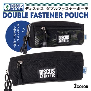 DISCUSポリメッシュラバープレートWファスナーポーチ / ポリエステル ディスカス ポーチ シンプル 2025新作