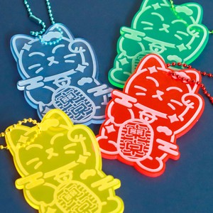 Key Ring Beckoning Cat 4-colors Made in Japan