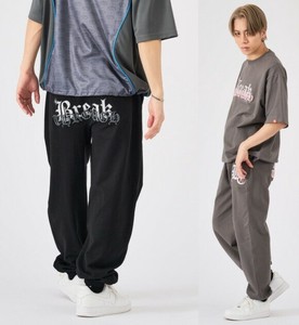 <2025春夏新作>ミニ裏毛　刺繍MIXロゴ　ロングパンツ/ユニセックス　セットアップ可能