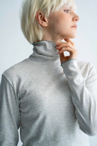 〈国産オーガニックコットンフライス〉メローハイネックPO　☆2025秋物新作☆