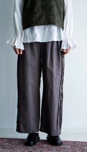 〈綿麻スラブ〉サイドテープパンツ　☆2025秋物新作☆