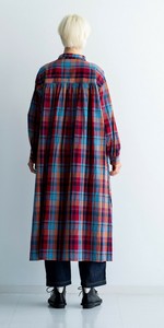 Casual Dress Check Pattern Gathered Dress
