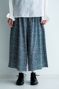 Cropped Pant Flared Pants Floral Pattern Cotton