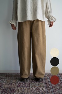 〈微起毛コットンツイル〉ワイドツイルパンツ　☆2025秋物新作☆