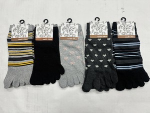 婦人綿混5本指ソックス1P（スニーカー丈　かかとつき）