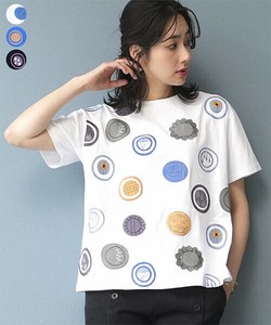 【2025新作】綿100％夏モチーフ刺繍半袖Tシャツカットソー 36-1587