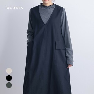 【9月予約販売】【2025初秋物新作】コットンツイルジャンスカワンピース