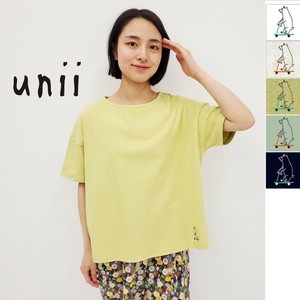 ワンポイントくま刺繍巾広プルオーバー半袖【SS】