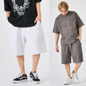 <2025春夏新作>ミニ裏毛　クロスエンボス加工ショートパンツ/ユニセックス　セットアップ可能