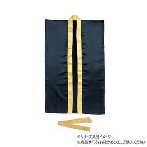 アーテック サテンロングハッピ黒(襟金)S ハチマキ金付 003150