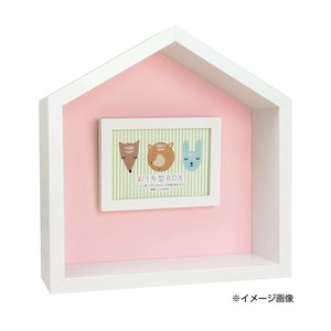 おうち型BOX(L 判フレーム付) ホワイト×ピンク 106-376