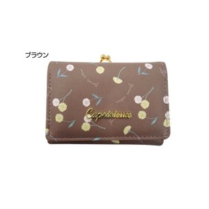 カプリッシュ ナチュラルフラワープリント がま口ミニ財布 SZ3-2　ブラウン